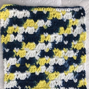Blue, Yellow and White Dish Cloth
