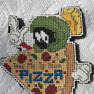 Marvin the Martian Cross Stitch Magnet
