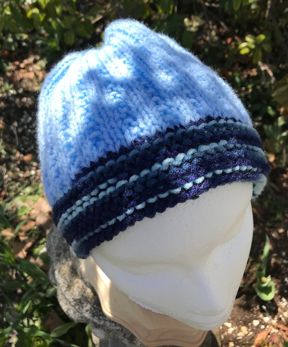 Light and Dark Blue Beanie - Etsy Hong Kong