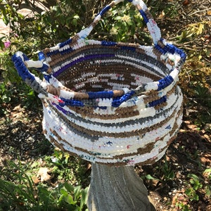 Multi-colored Clothesline Crocheted Basket image 1