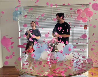 Gender Reveal Confetti Cannon | Pink or Blue Baby Shower Popper