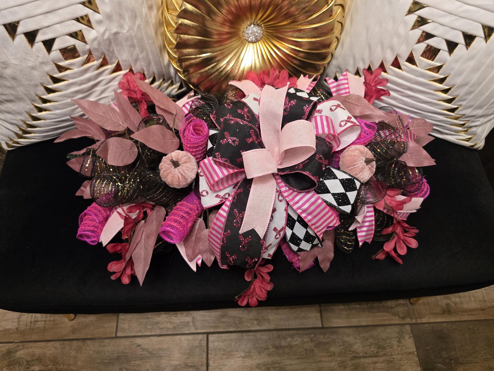 Centerpiece Ribbon Breast Cancer Centerpiece – Pink Ribbon Table Decor, Awareness ...