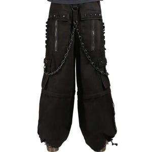 Men's Gothic Black Bondage Jung Eland Trousers | Goth Steampunk Style Pants | Alternative Punk Rock Pants | Dark Festival Clubwear