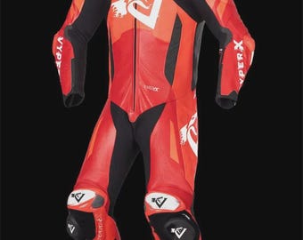 Professional Motorcycle Racing Leather Suit  | MotoGP Style One Piece Suit | Custom Fit Motorbike Protective Outfit