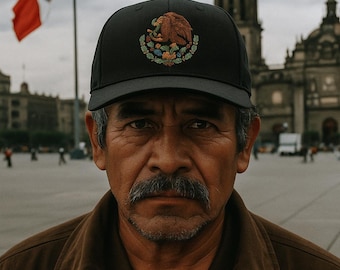 Gorra de béisbol con águila mexicana bordada: gorra ajustable con bandera mexicana