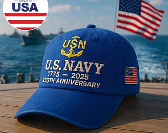 Cappellino Baseball US Navy Blu Stonewashed 1775 - Unisex, Regolabile
