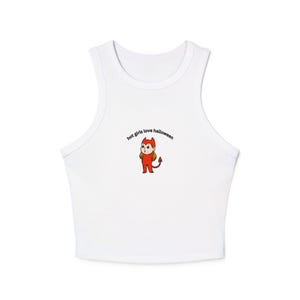 Hot Girls Love Halloween Racerback Tank Top: Spooky Witchy Party Outfit