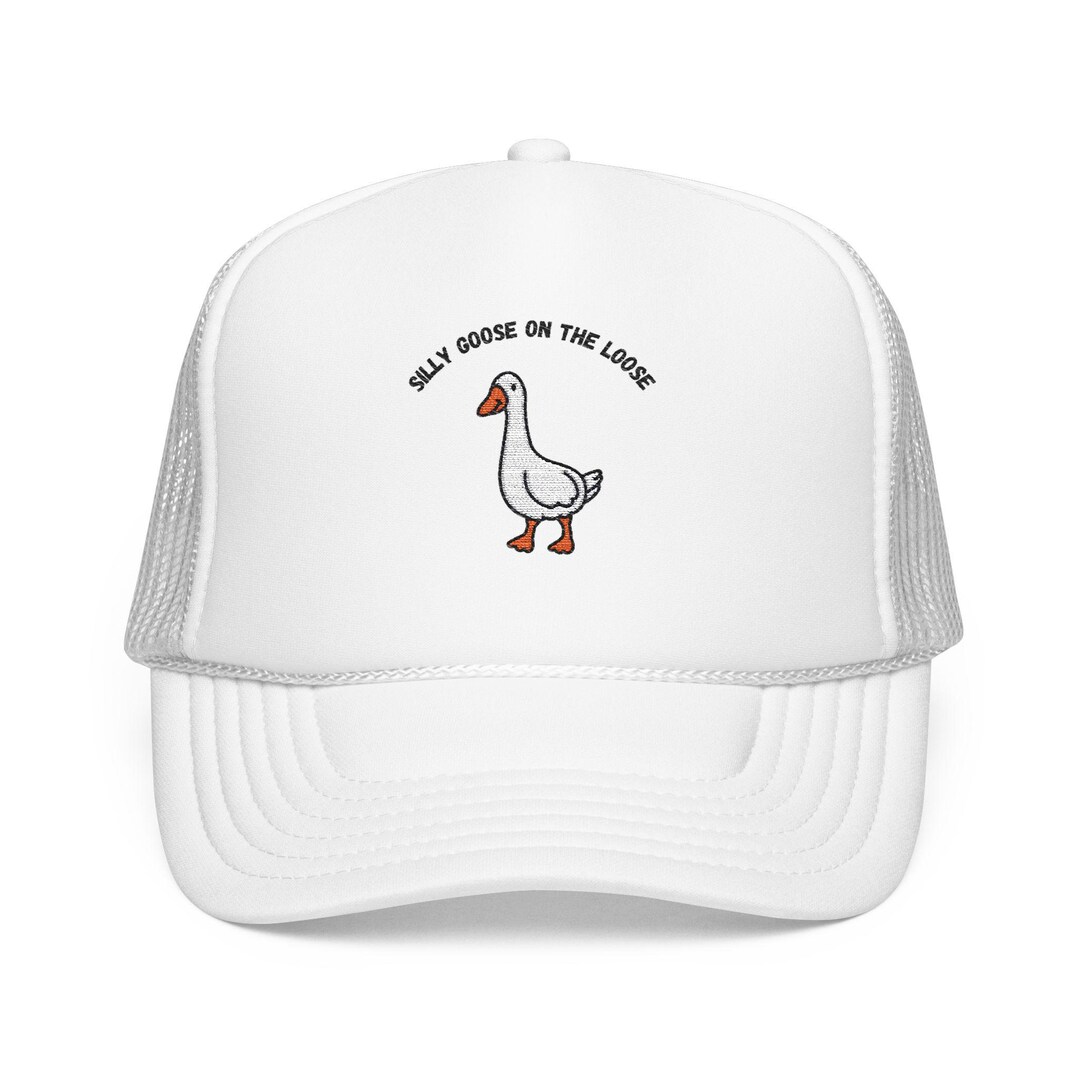 Silly Goose on the Loose Otto Foam Trucker Hat Funny Goose Mesh Cap ...