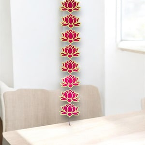 Lotus Wall Hanging | Handmade Paper Flower Toran | Hindu Puja & Diwali Decoration | Indian Festive Home Decor