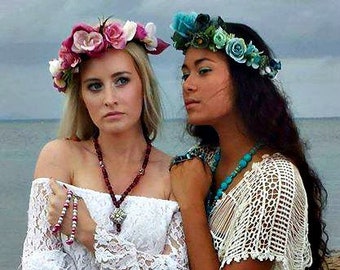 Pastel Pink Flower Crown Headband Fuchsia Pink Flower Headpiece Floral Crown Festival Flower Crown Hair Wreath Headband Boho Crown Berry