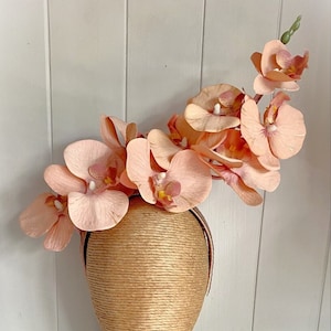 Blush Pink Orchid Spring Racing Flower Fascinator Melbourne Cup Blush Pink Orchid Flower Crown Blush Pink Derby Day Orchid Headband Fascinat image 2