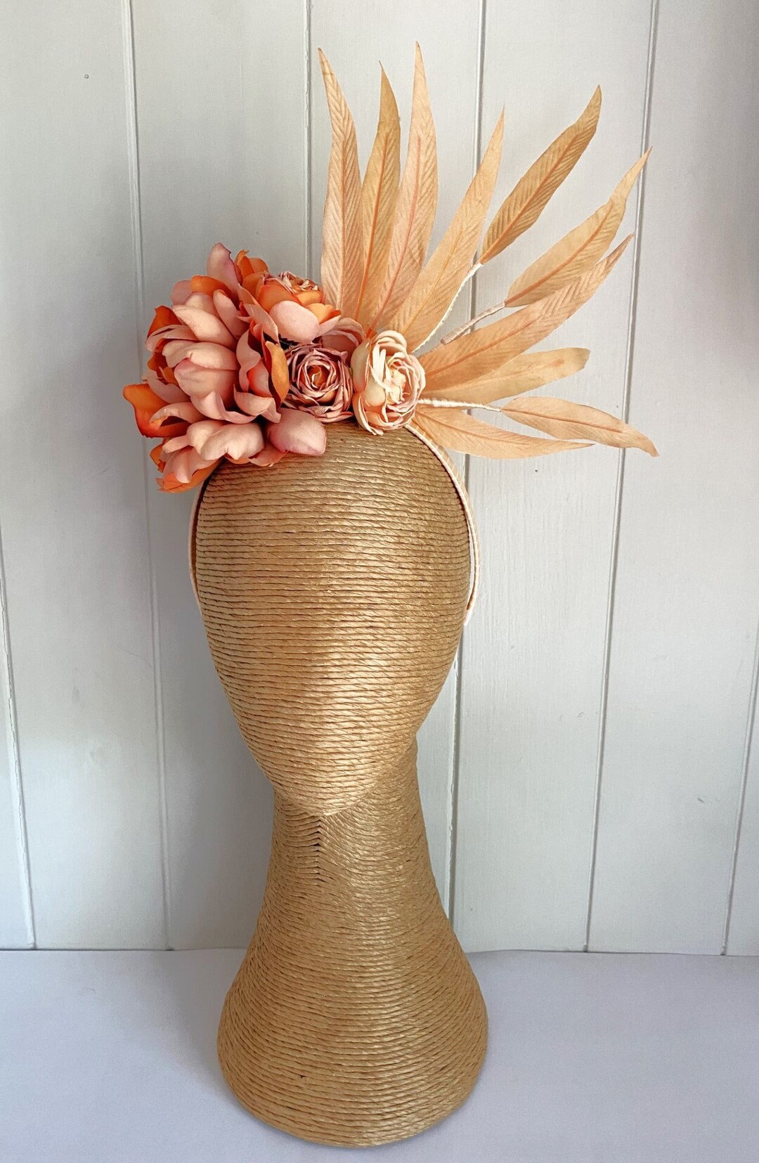 Burnt Orange Spring Racing Flower Fascinator Melbourne Cup - Etsy