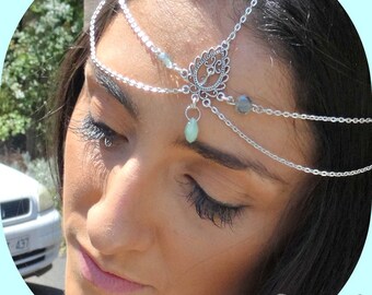 Bridal Headpiece Hair Jewelry Wedding Headpiece Bridal Head Chain Head Jewelry Chain Head Chain Headpiece Boho - Minty