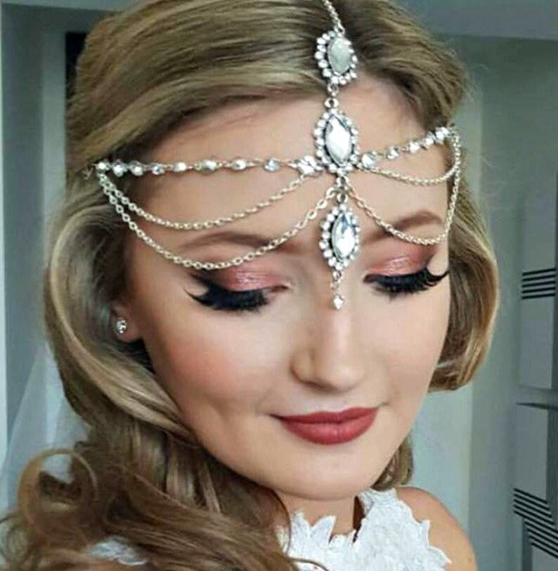 Bridal Headpiece Wedding Headpiece Head Chain Bridal Head Etsy