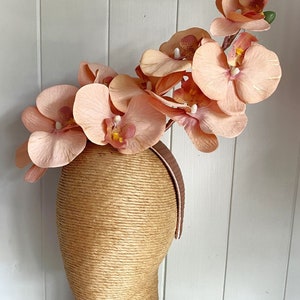 Blush Pink Orchid Spring Racing Flower Fascinator Melbourne Cup Blush Pink Orchid Flower Crown Blush Pink Derby Day Orchid Headband Fascinat image 5