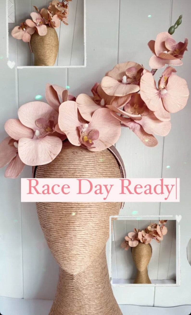 Blush Pink Orchid Spring Racing Flower Fascinator Melbourne Cup Blush Pink Orchid Flower Crown Blush Pink Derby Day Orchid Headband Fascinat image 1