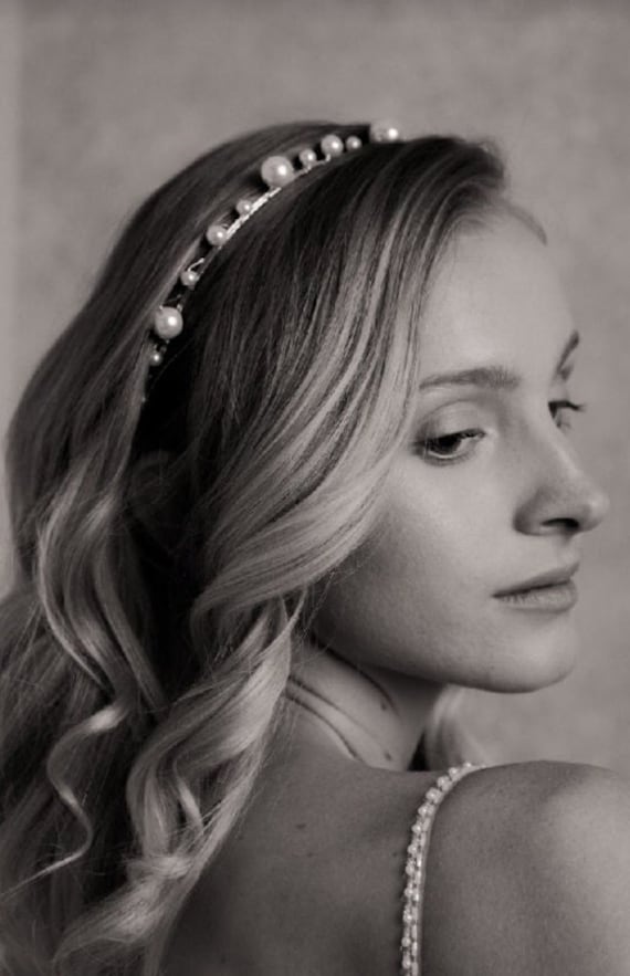 Pearl crown/headband/Alice band Colorful Pearl Headband, Pearl Headband, Alice Band, Pearl  main image 4