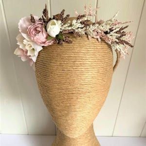 Pastel Pink Flower Headband Boho Flower Crown