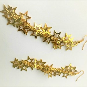 Double Star Ring, Gold Band, Two Stars in Gold, 9K 14K 18K