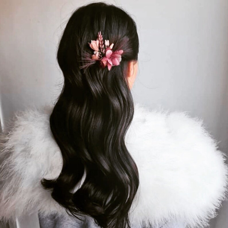 Maroon Flower Clip Hair Pins Burgundy Flower Crown Hair Clip Etsy