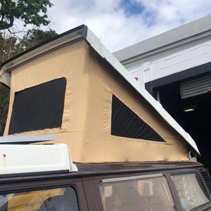 VW T25 T3 Vanagon 3 Window Westfalia Roof Canvas *cvc Produced Best Quality* After 1985 (later screw in type) Beige