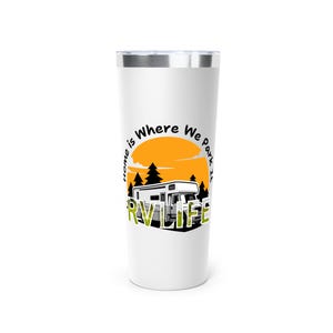 RV Life Sunset Tumbler: Insulated Camping Travel Cup, 20oz