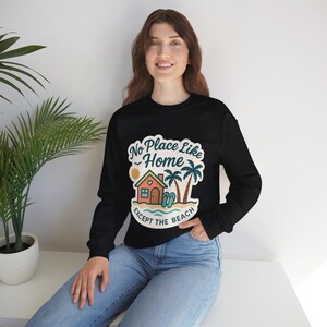 Retro Beach Vibes Sweatshirt: Coastal Comfort Pullover for Ocean Lovers, Gift for Friends