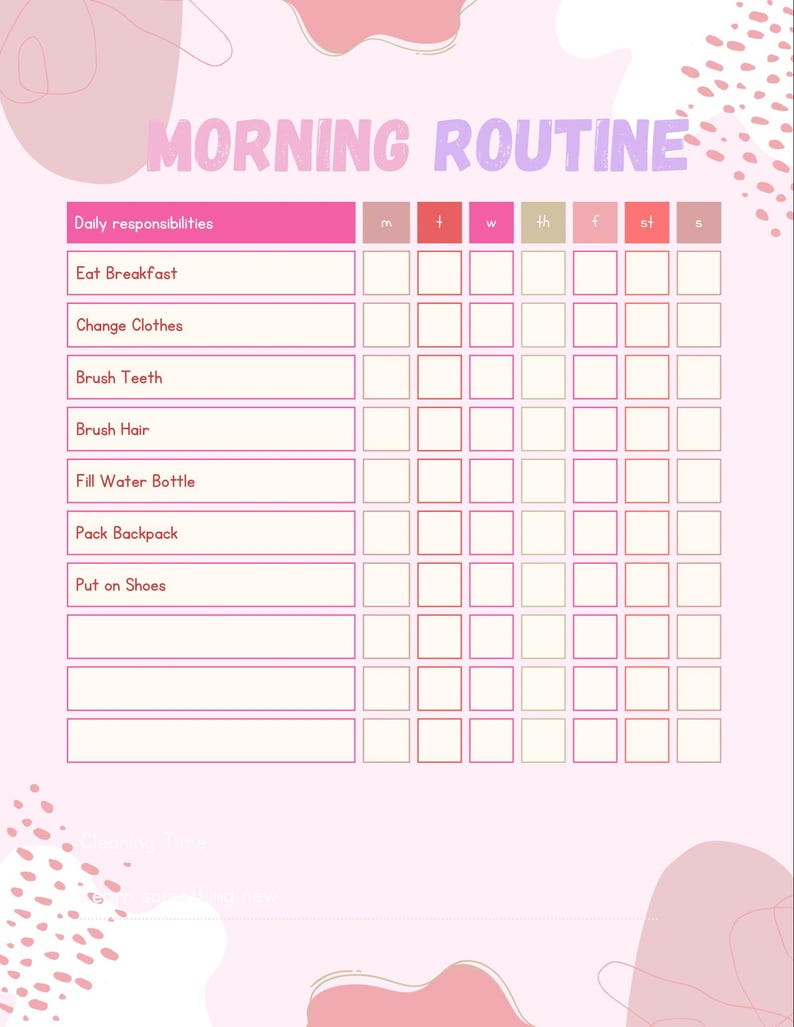 Decroative R Outine Morning Routine Chart - Etsy