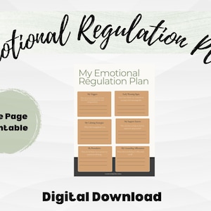 Emotional Regulation Plan | Printable Mental Health Worksheet | Build Your Toolkit for Calming, Coping, and Emotional Wellness