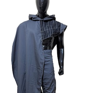 Gray Jedi-Inspired Cosplay Costume | 2-Piece Star Wars Style Cloak and Pants | Tactical Sci-Fi Outfit for Men & Women