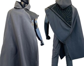 Gray Jedi Inspired Cosplay | 2-Piece Star Wars Style Cloak and Pants | Tactical Sci-Fi Men’s & Women’s Galactic Outfit