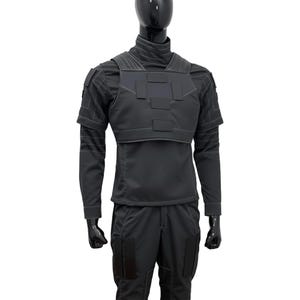 Close-up of the textured flak vest material designed to support Beskar or foam armor plates.