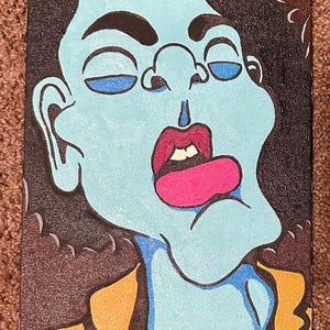 blue disco boy acrylic painting