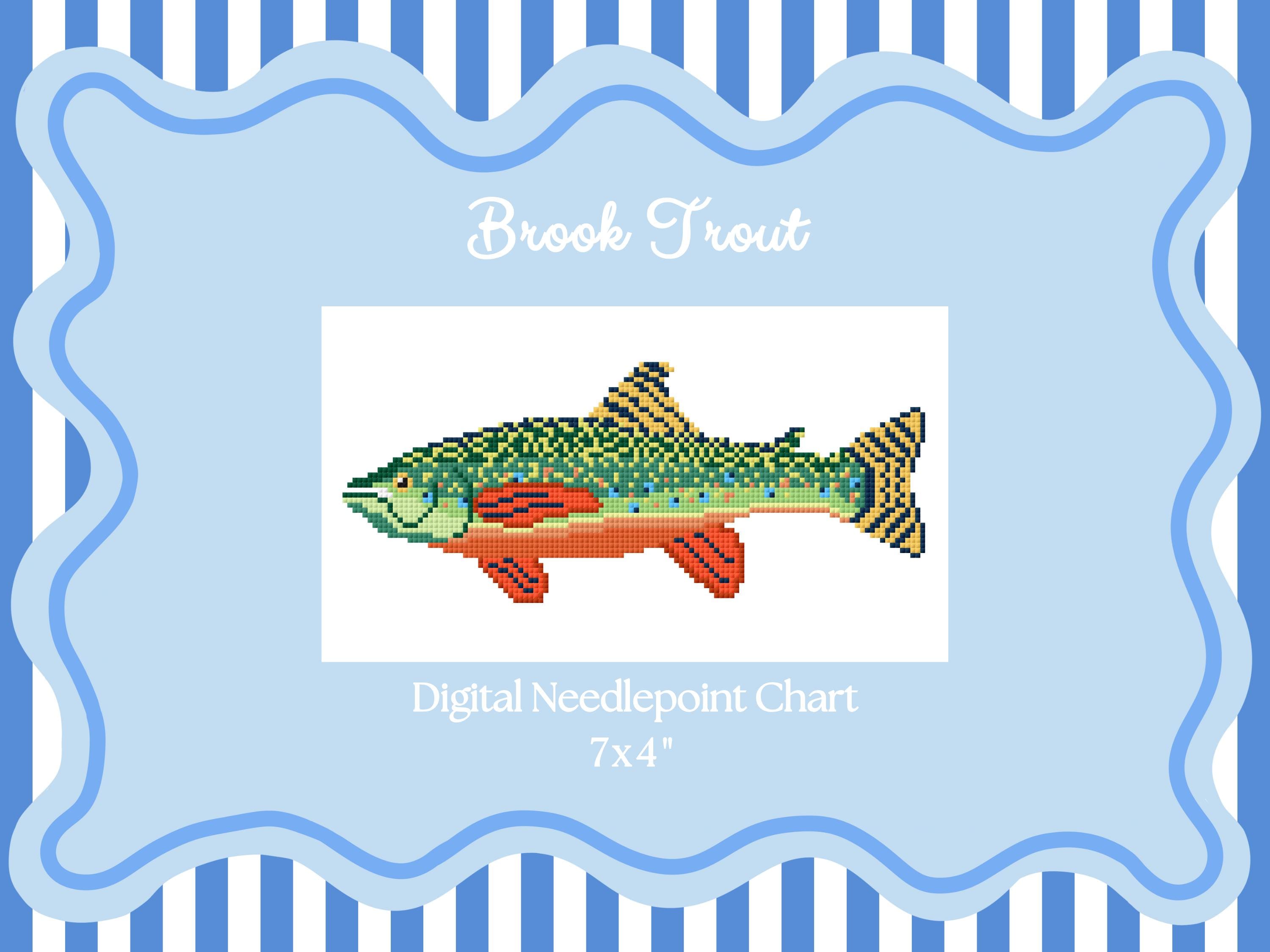 ブルックトラウト（18メッシュ） - ニードルポイントキャンバスPDFチャートダウンロード