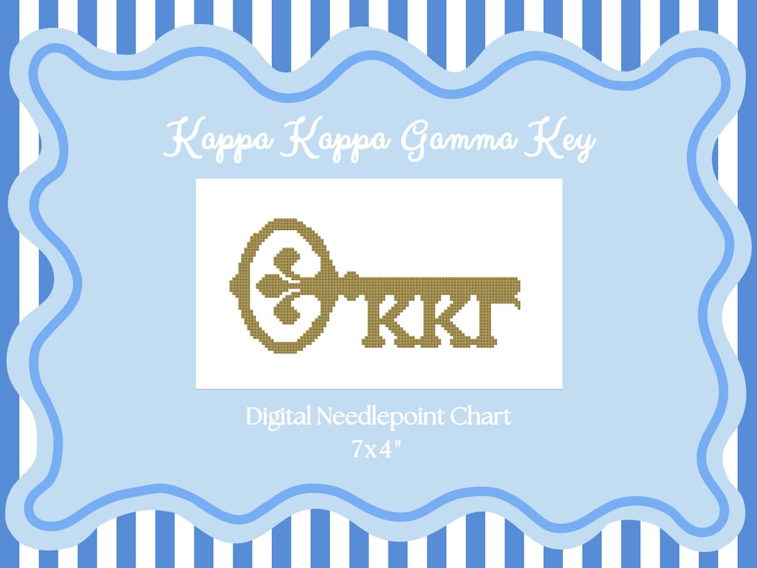 Kappa Kappa Gamma Key (18 Mesh) - Needlepoint Canvas PDF Chart Download ...