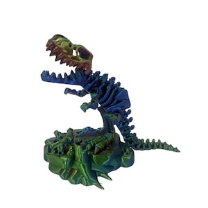Articulated 3D Printed T-Rex Skeleton – Flexi Dinosaur Toy, Desk Decor & Fidget Gift