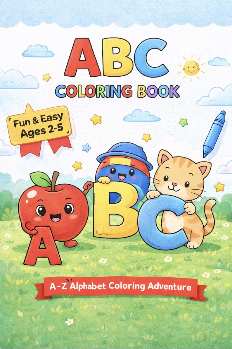 ABC Coloring Book - Etsy