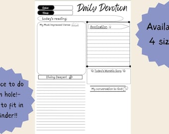 Daily Devotion Journal | Daily Devotional Printable | Daily Devotion Digital