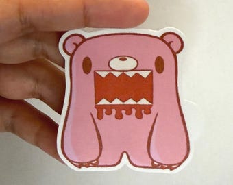 Pink Bear brown monster cute vinyl sticker