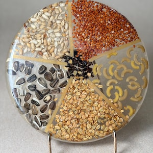 Trivet Mid Century Resin Harvest Grains Seeds and Pasta Retro Kitchen Wall Decor