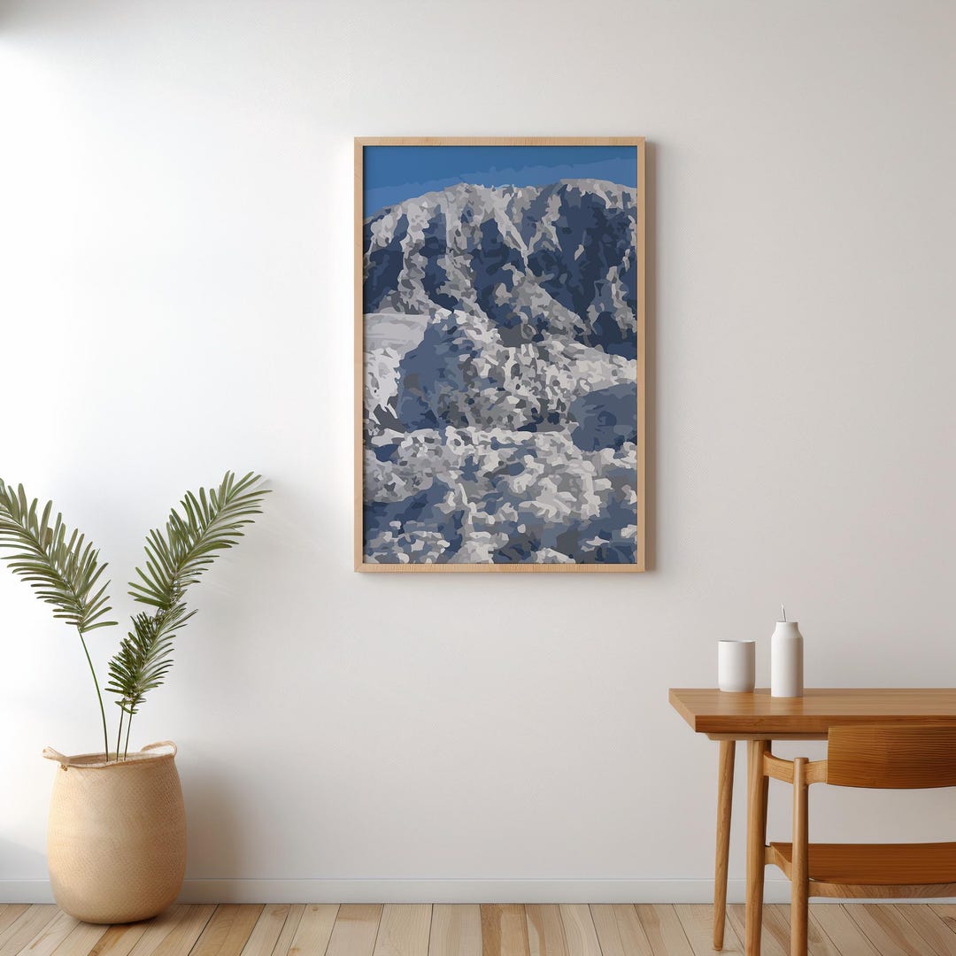 Snowy Mountain Landscape Art Print – Winter Nature Wall Decor, Glacier ...
