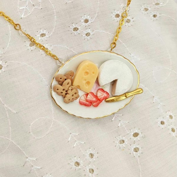 Cheese Plate Necklace