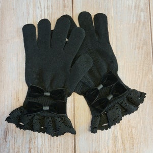Made to Order: Double Bow Gloves Black
