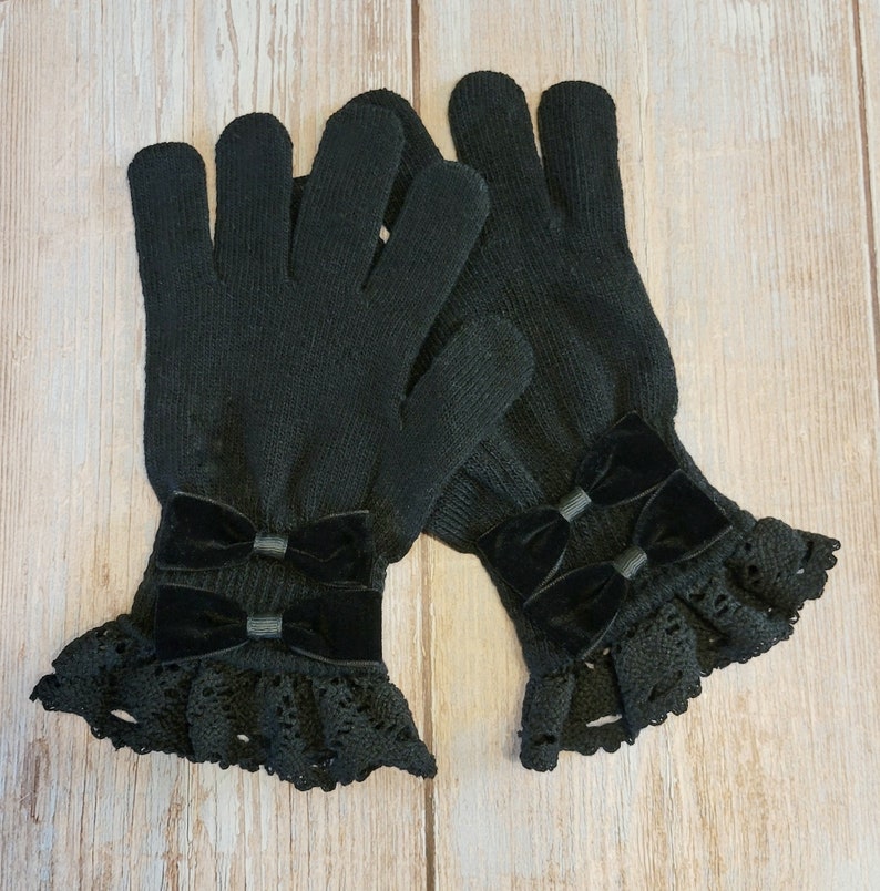 Made to Order: Double Bow Gloves Black