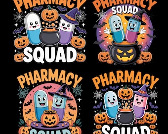 Pharmacy Squad Halloween PNG Bundle: Pharmacist Sublimation Designs (Digital Download)