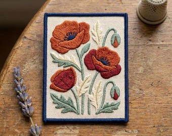 Parche floral personalizado con nombre, bordado vintage de flores para planchar, flores silvestres botánicas para decorar chaquetas y mochilas, decoración de jardín boho para mamá