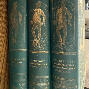 Antique Charles Dickens 3-Volume Book Set:Victorian Classics