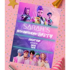 K-Pop Demon Hunters Party Invitation