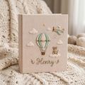 Custom Hand Embroidered Baby Photo Album, Personalized Linen Baby Memory Book, Handmade Keepsake Album, Newborn Gift, Baby Shower Gift product logo