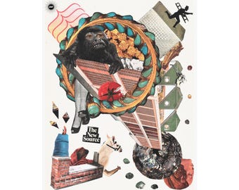 Surrealist Analog Collage Art Print – "The New Source"